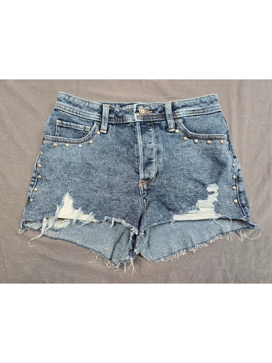 Hollister Pants - Hollister High-Rise Mom Short 3" Vintage Stretch Denim W26 Distressed & Studded